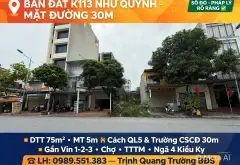 BÁN ĐẤT MẶT ĐƯỜNG 30M K113 NHƯ QUỲNH - 75M² - CÁCH QL5 & TRƯỜNG CSCĐ 30M - SỔ ĐỎ CHÍNH CHỦ... Bán đất tại Như Quỳnh, Hưng Yên 06