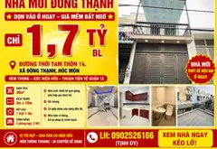 🏡 ĐÔNG THẠNH – NHÀ MỚI CHỈ 1,7 TỶ BL... Bán nhà riêng tại Đông Thạnh, Hồ Chí Minh 01