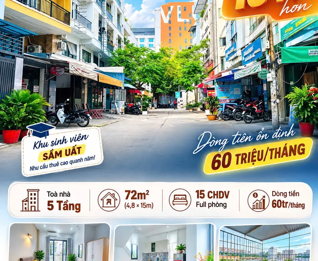 4.4❌15m, Bán Toà nhà Dương Quảng Hàm, 15CHDV, P5 Gò Vấp, 60 Tr/ Tháng... Bán nhà riêng tại An Nhơn, Hồ Chí Minh 01