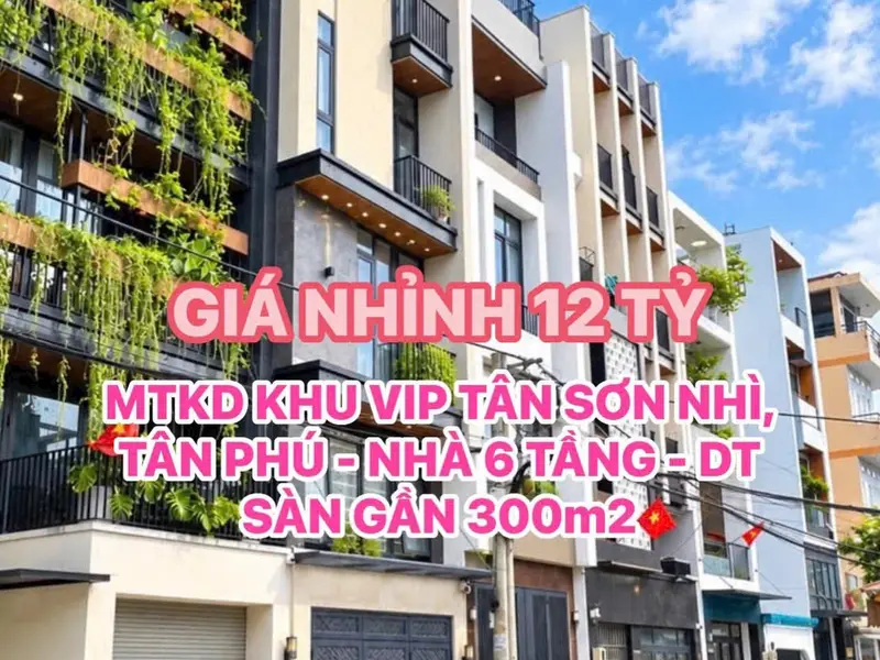 🏡 MTKD KHU VIP TÂN SƠN NHÌ, TÂN PHÚ - NHÀ 6 TẦNG - DT HƠN 60m2 - GIÁ NHỈNH 12 🧄... Bán nhà riêng tại Tân Sơn Nhì, Hồ Chí Minh 01