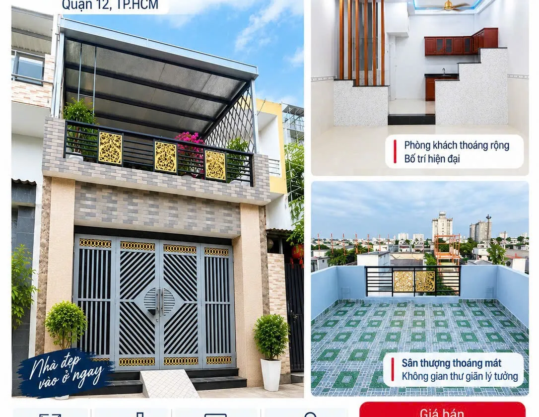 🔥 3,79 TỶ – NHÀ 3 TẦNG, 5PN – HẺM XE HƠI THÔNG... Bán nhà riêng tại Tân Thới Hiệp, Hồ Chí Minh 01