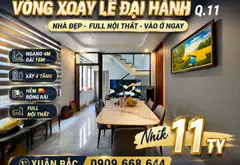 🍻 VÒNG XOAY LÊ ĐẠI HÀNH Q.11
🍋 Ngang 4m dài 16m  hẻm 🚛  7PN
😛 Giáp cx Lữ Gia  Âu cơ  ĐH Bac... Bán nhà riêng tại Hòa Bình, Hồ Chí Minh 01
