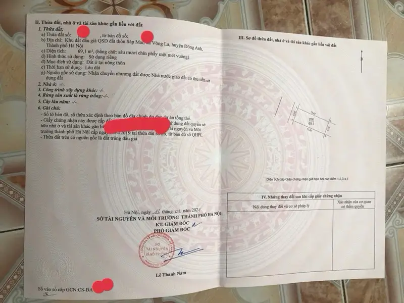 Bán đất xã Thiên Lộc, Hà Nội, diện tích 69,1m², pháp lý rõ ràng, vị trí thuận tiện... Bán đất tại Thiên Lộc, Hà Nội 01