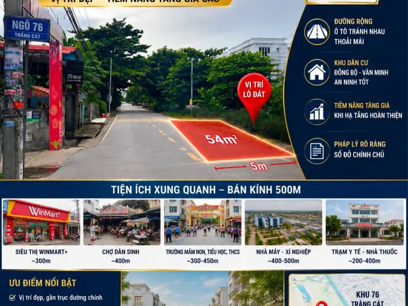 Cơ Hội Vàng Sở Hữu Lô Đất Đông Nam Tại Khu 76 Tràng Cát... Bán đất tại Hải An, Hải Phòng 01