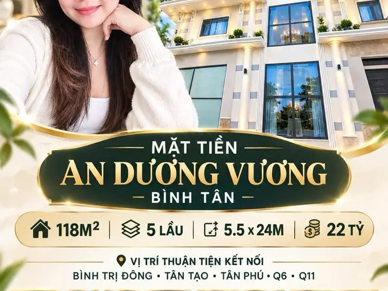 🏡 MẶT TIỀN BÌNH TÂN – AN DƯƠNG VƯƠNG | 118M² – 5 LẦU – 22 TỶ
📍 Vị trí mặt tiền An Dương Vương,... Bán nhà mặt phố tại An Lạc, Hồ Chí Minh 01