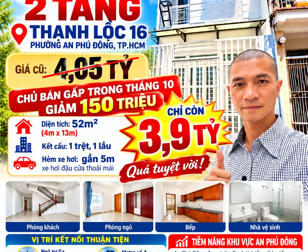 Hiếm Nhà Chính Chủ Thạnh Lộc Ngã Tư Ga Metro Số 4... Bán nhà riêng tại An Phú Đông, Hồ Chí Minh 01