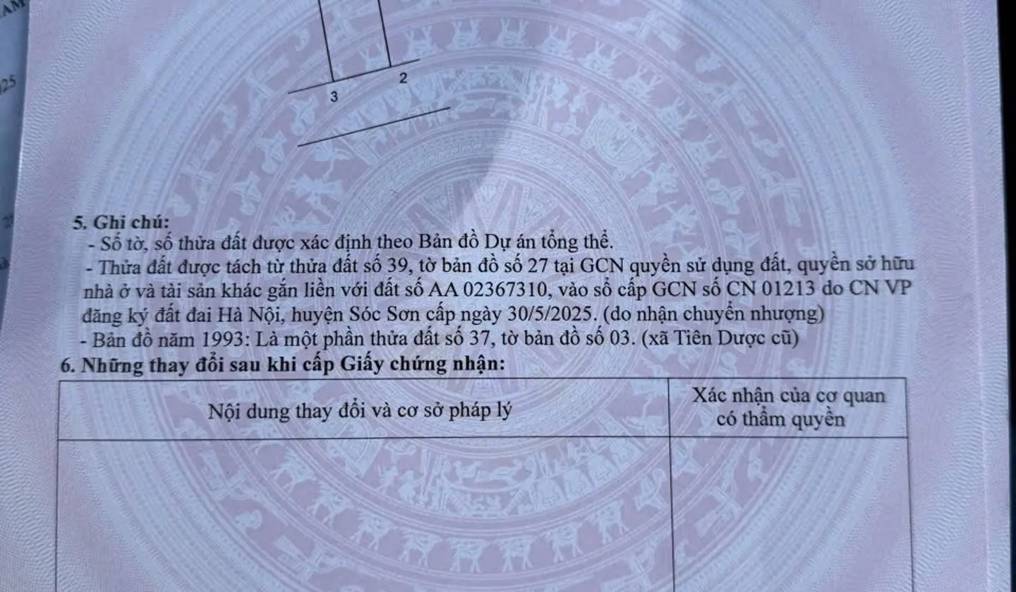 Bán đất thổ cư 125m² tại khu vực trung tâm, mặt tiền 5m, đường ô tô rộng 10m... Bán đất tại Sóc Sơn, Hà Nội 01