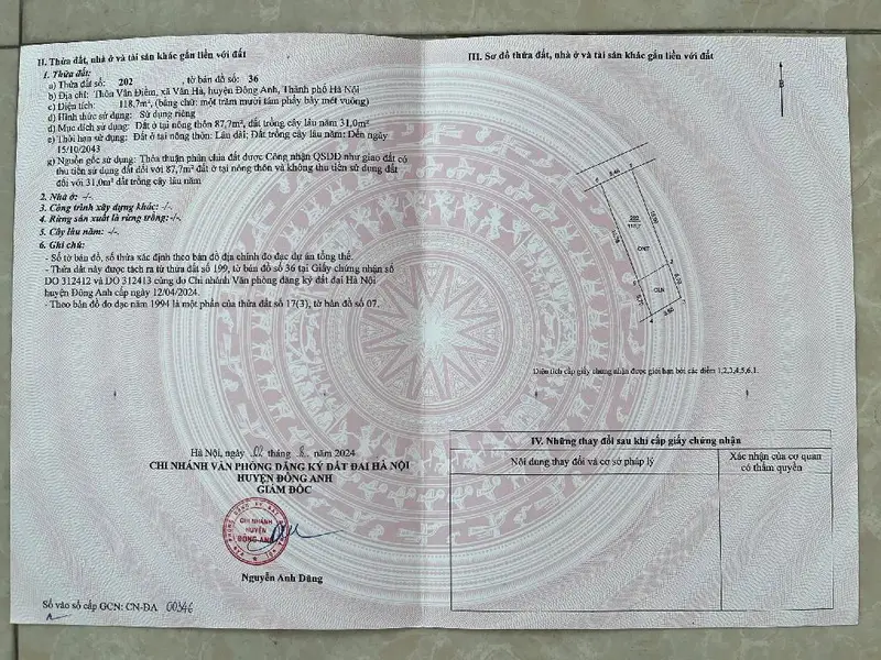 Cơ hội sở hữu đất Vân Điềm giá tốt, ô tô đỗ cửa, chỉ 4.8 tỷ... Bán đất tại Thư Lâm, Hà Nội 01