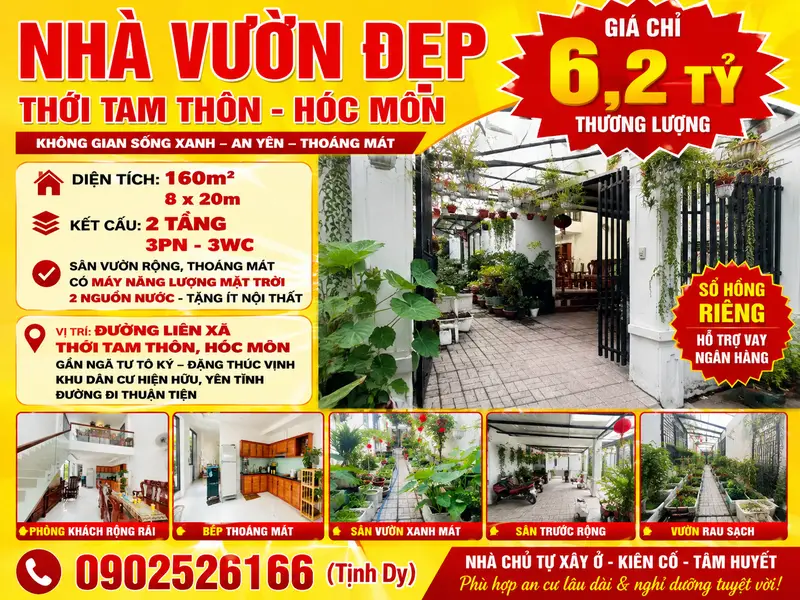 🌿 MỘT GÓC NHÀ VƯỜN YÊN BÌNH GIỮA THỚI TAM THÔN... Bán nhà riêng tại Đông Thạnh, Hồ Chí Minh 01