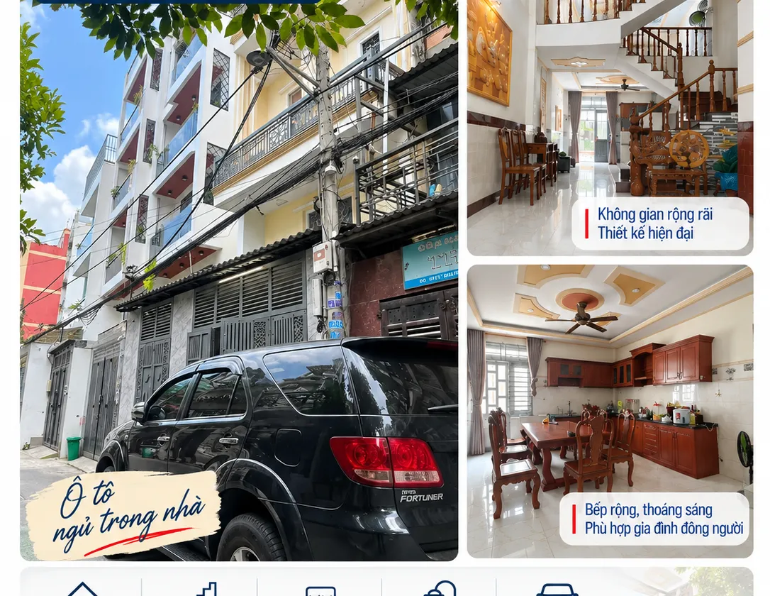 🚗 GIẢM 100 TRIỆU – 6,9 TỶ CÓ NHÀ 4 TẦNG, Ô TÔ NGỦ TRONG NHÀ!... Bán nhà riêng tại Trung Mỹ Tây, Hồ Chí Minh 01