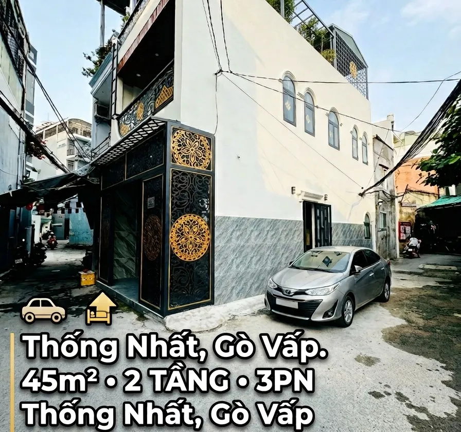 CÓ PHÒNG NGỦ TRỆT - 2 MẶT HXH - THỐNG NHẤT P11 GV - 45M² 2 TẦNG, NHỈNH 5 TỶ... Bán nhà riêng tại An Hội Đông, Hồ Chí Minh 01