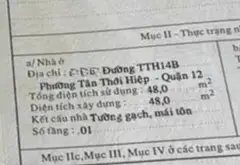 Nhà đẹp giao nhanh 3 ngày _ hẻm xe hơi 3 pN _ ngay sát cầu trường Đai _ Lê Văn thọ... Bán nhà riêng tại Tân Thới Hiệp, Hồ Chí Minh 01
