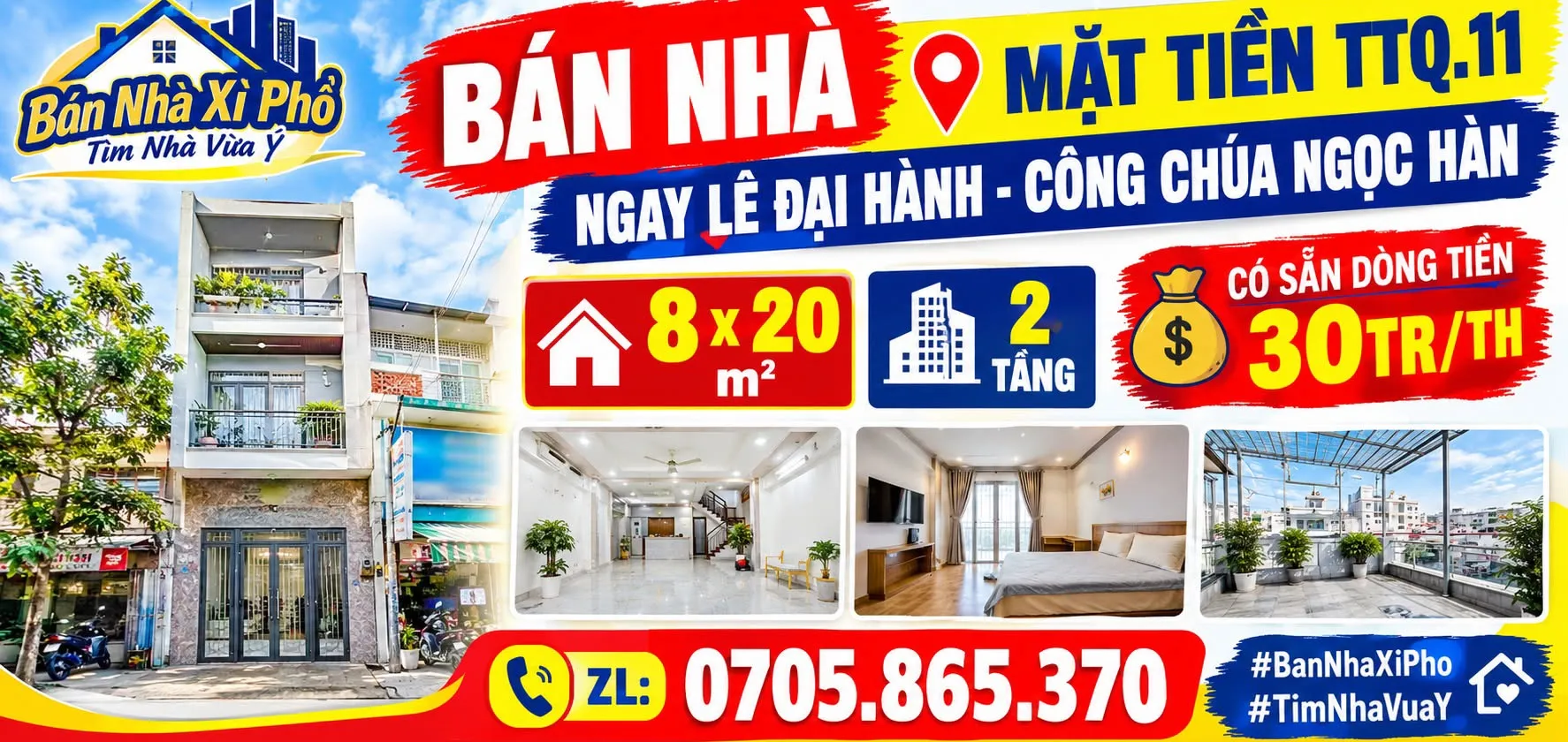 Bán Nhà Mặt Tiền TTQ11 - ngay Lê Đại Hành - Công Chúa Ngọc Hân - DT: 8 x 20 - 2 tầng - có sẵn dòng... Bán nhà riêng tại Phú Thọ, Hồ Chí Minh 01