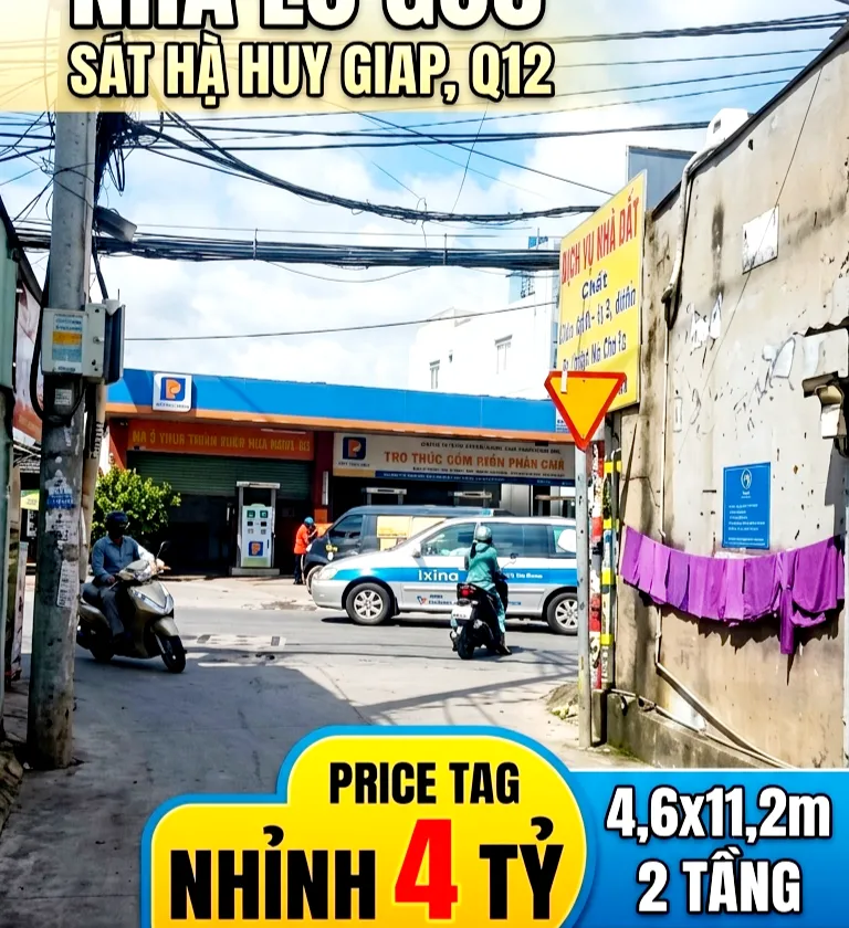 NHÀ LÔ GÓC 2 MẶT HẺM, HÀ HUY GIÁP/TL22, 4,6x11,2M 2 TẦNG, NHỈNH 4 TỶ... Bán nhà riêng tại An Phú Đông, Hồ Chí Minh 01