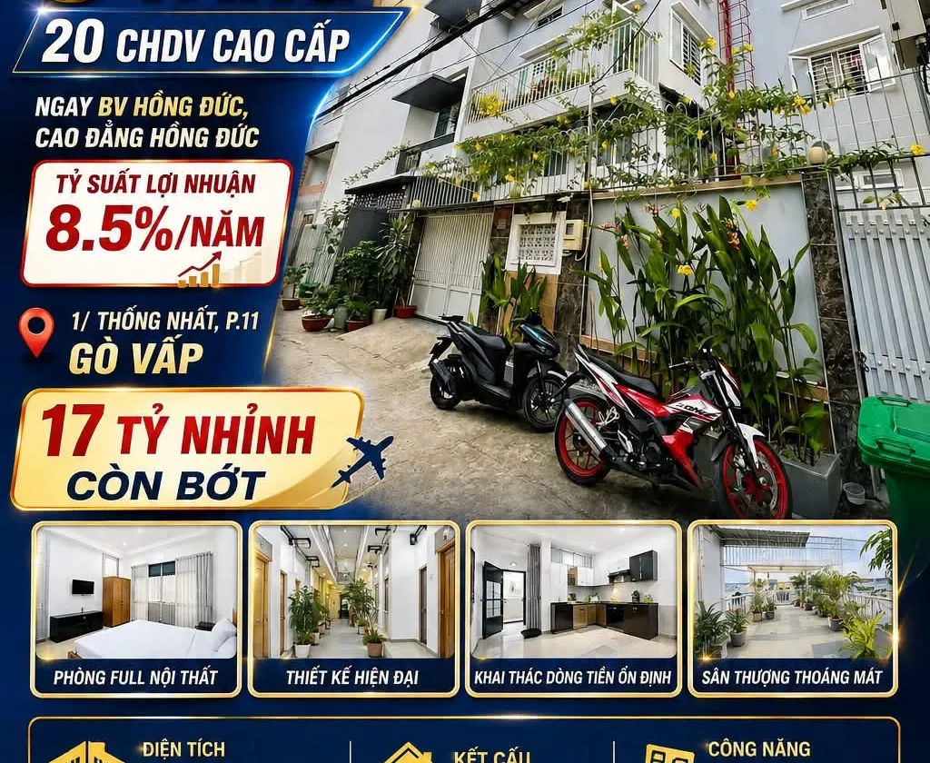 10x16m, Bán nhà 6 Tầng, 8.5%/năm, 1/ Thống Nhất, P11 Gò Vấp, 17 Tỷ... Bán nhà riêng tại Thông Tây Hội, Hồ Chí Minh 01