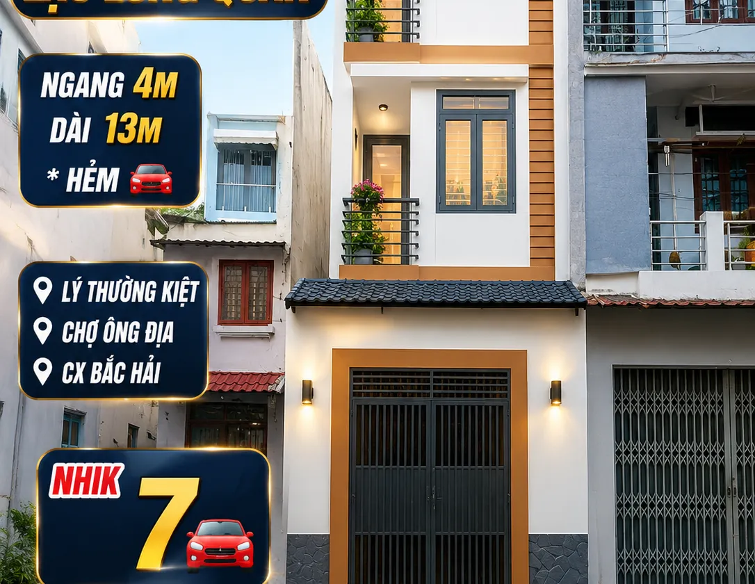 🍚 Lạc Long Quân  chợ Hồng Lạc
🌲 Ngang 4m dài 13m  2 mặt hẻm  4pn
🦾 Giáp chợ Ông Địa  Bắc H... Bán nhà riêng tại Bảy Hiền, Hồ Chí Minh 01