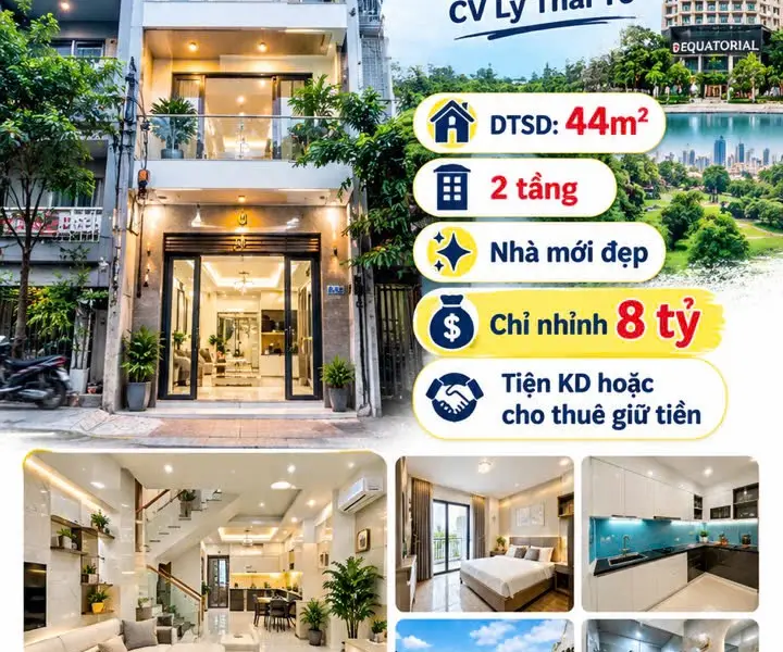 Bán Nhà Mặt Tiền Q.5 - ngay Khách Sạn Equatorial - CV Lý Thái Tổ - DTSD: 44m2 - 2 tầng - nhà mới đẹ... Bán nhà mặt phố tại Chợ Quán, Hồ Chí Minh 01