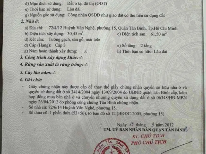 Nhà đẹp 2 tầng Tân Sơn, giá hợp lý, sẵn full nội thất... Bán nhà riêng tại Tân Sơn, Hồ Chí Minh 01