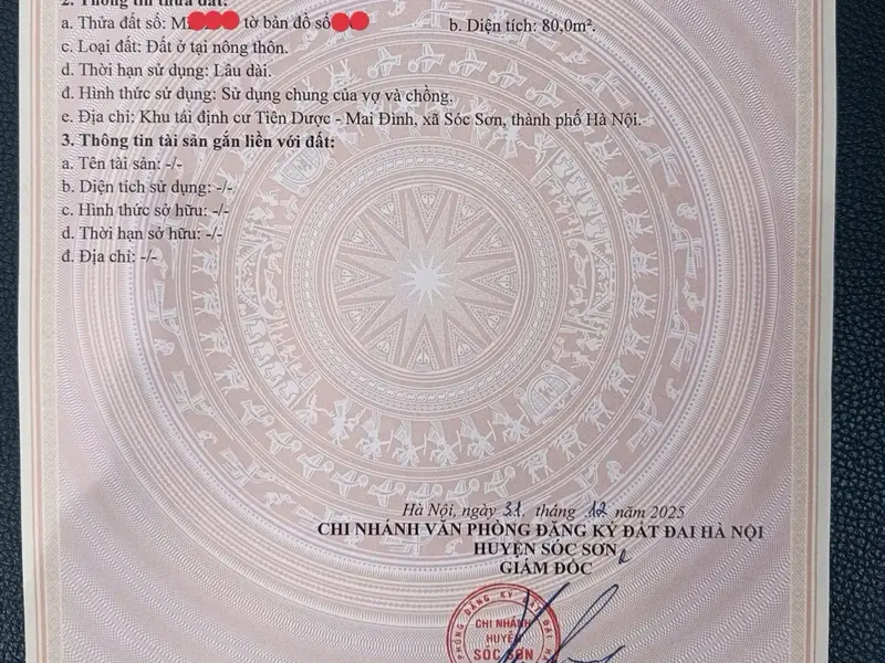 Bán đất 80m² khu tái định cư xã phường Đường Võ Nguyên Giáp gần sân bay Nội Bài... Bán đất tại Sóc Sơn, Hà Nội 01