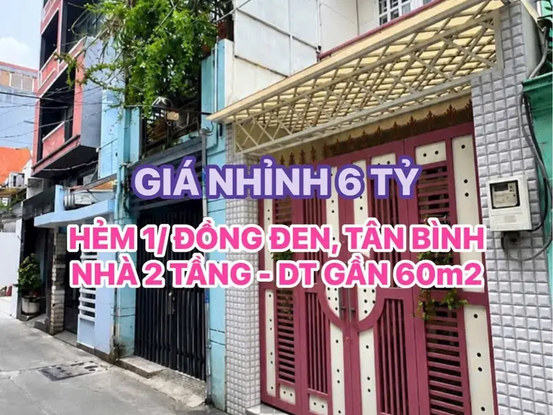 🏠 HẺM 1/ ĐỒNG ĐEN, TÂN BÌNH - NHÀ 2 TẦNG - DT GẦN 60m2 - GIÁ NHỈNH 6 TỶ💕💕... Bán nhà riêng tại Tân Bình, Hồ Chí Minh 01