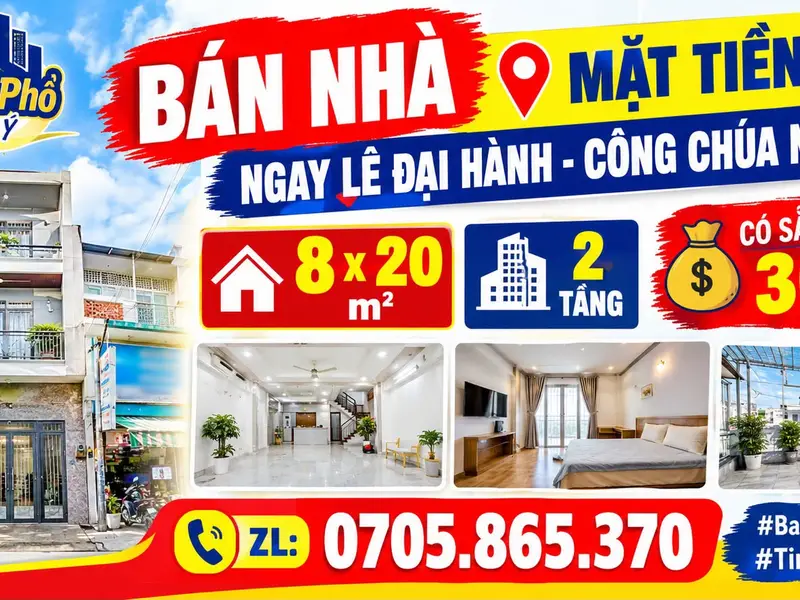 Bán Nhà Mặt Tiền TTQ11 - ngay Lê Đại Hành - Công Chúa Ngọc Hân - DT: 8 x 20 - 2 tầng - có sẵn dòng... Bán nhà riêng tại Phú Thọ, Hồ Chí Minh 01