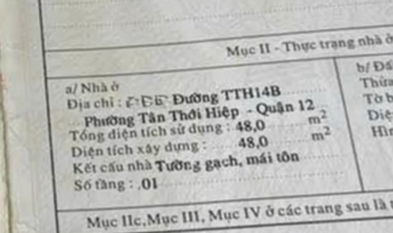 Nhà đẹp giao nhanh 3 ngày _ hẻm xe hơi 3 pN _ ngay sát cầu trường Đai _ Lê Văn thọ... Bán nhà riêng tại Tân Thới Hiệp, Hồ Chí Minh 01