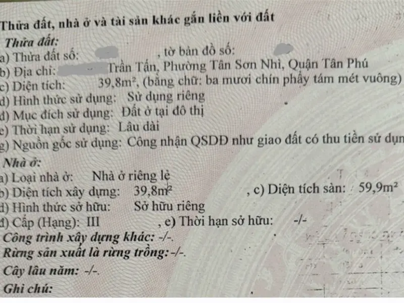 Nhà Tân Sơn Nhì 3,7 tỷ, sát mặt tiền, thuê 8 tr/th... Bán nhà riêng tại Tân Sơn Nhì, Hồ Chí Minh 01