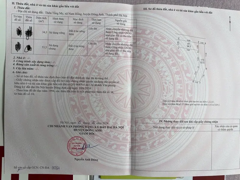 Bán đất lô góc xã Phúc Thịnh, Hà Nội, diện tích 34.3m2, pháp lý đầy đủ... Bán đất tại Phúc Thịnh, Hà Nội 01