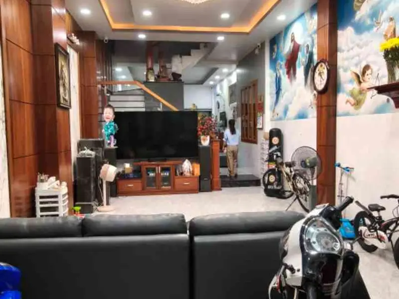 Bán nhà 4 tầng 73m2 Tân Phú hướng Đông Bắc, nội thất gỗ đỏ... Bán nhà riêng tại Tân Sơn Nhì, Hồ Chí Minh 01