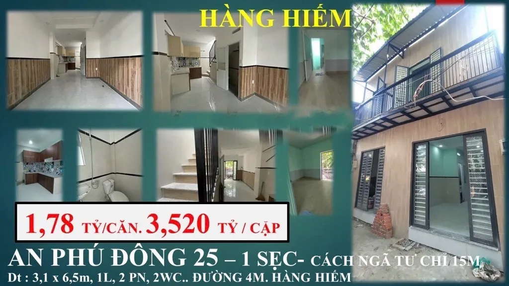 Bán cặp nhà 2 tầng tại Phường An Phú Đông, Quận 12, gần công viên, mặt tiền rộng 6.3m... Bán owner_side tại An Phú Đông, Hồ Chí Minh 01