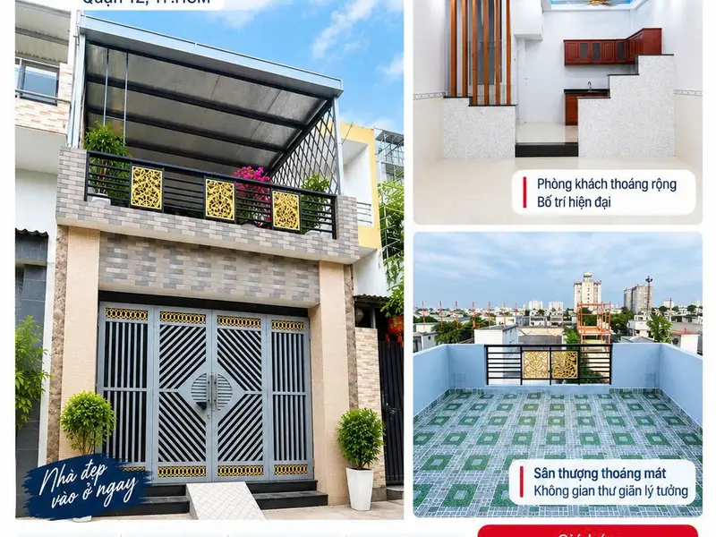 🔥 3,79 TỶ – NHÀ 3 TẦNG, 5PN – HẺM XE HƠI THÔNG... Bán nhà riêng tại Tân Thới Hiệp, Hồ Chí Minh 01